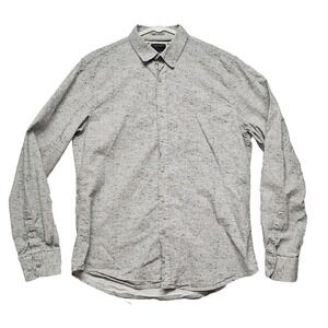 Denim & Flower by Ricky Singh Shirt Mens Large Gray Everyday Wear Button Up